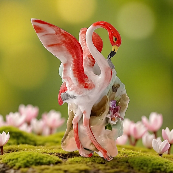 Vtg Flamingo MINI Vase Planter Japan Porcelain Succulent Air Plants Kitschy READ - Picture 13 of 16